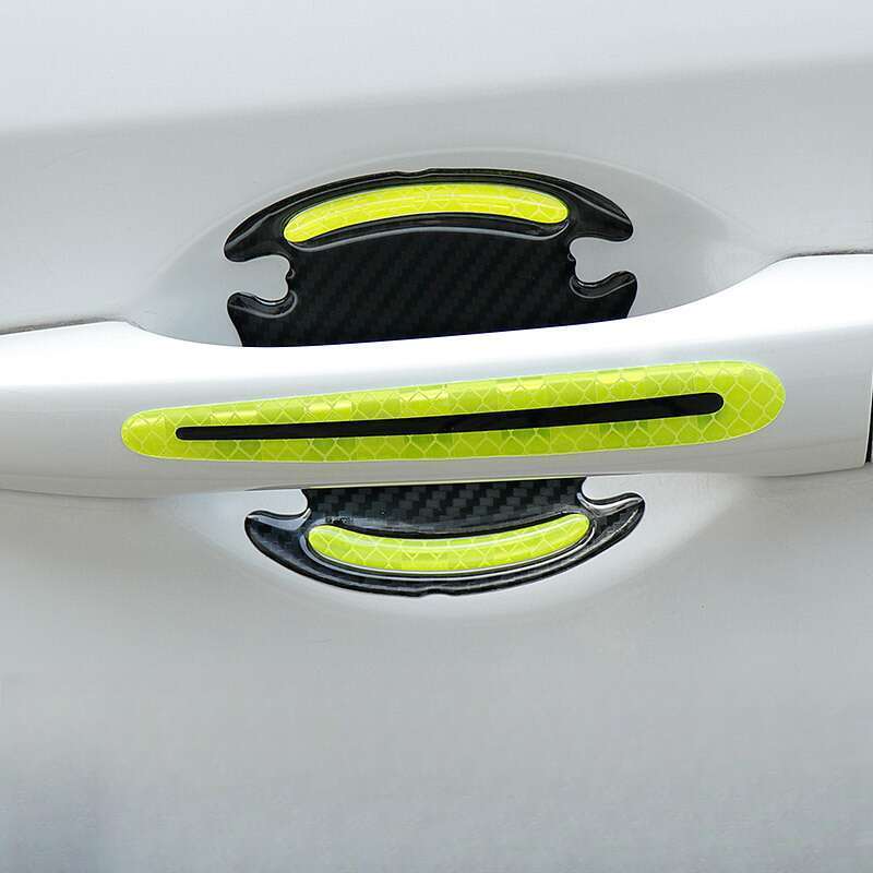 Car Anti-collision Strip, Door Bowl Handle Protection Paint Scratch, Carbon Fiber Grain Reflective Car Sticker, Adhesive_voghion.com