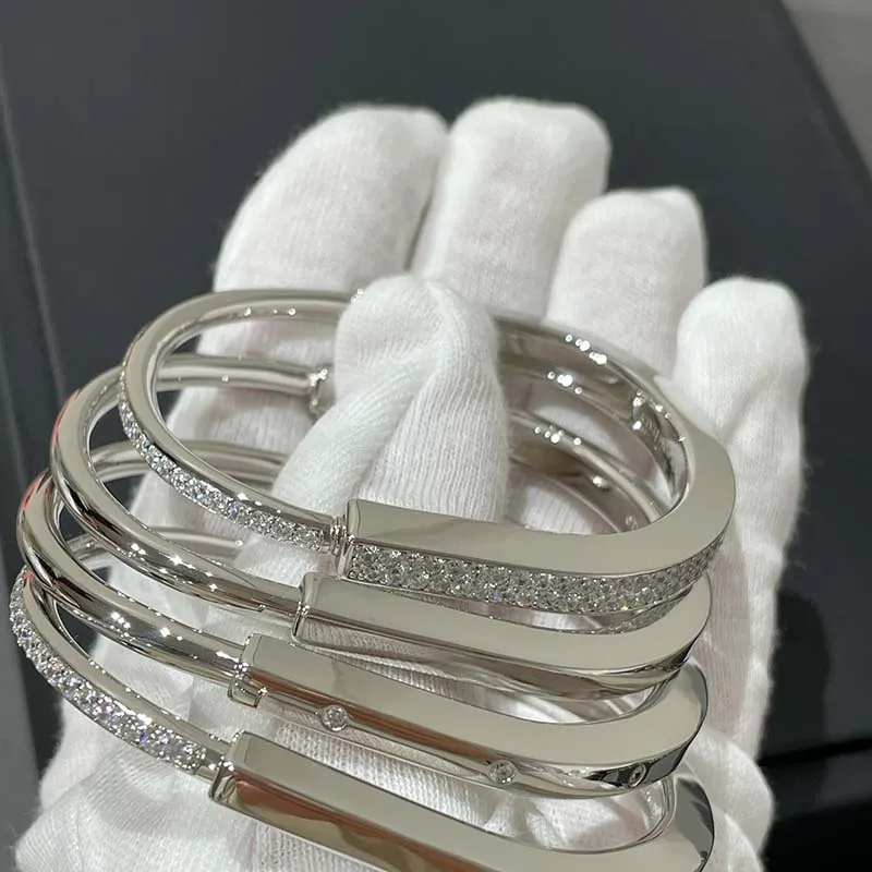 women rose bracelet woman sier stainless steel gold lock bangle high quality designer jewelry charms braccialetto_voghion.com