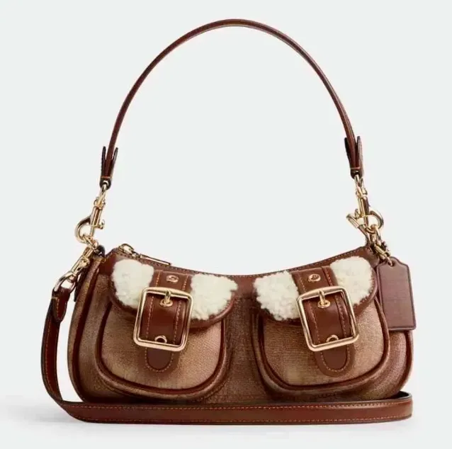 Borsa a tracolla Ashton, autentica, da cowboy, con tracolla singola, in pelle e tela, da donna e da uomo, con chiusura a cerniera, due tasche, piccola_voghion.com