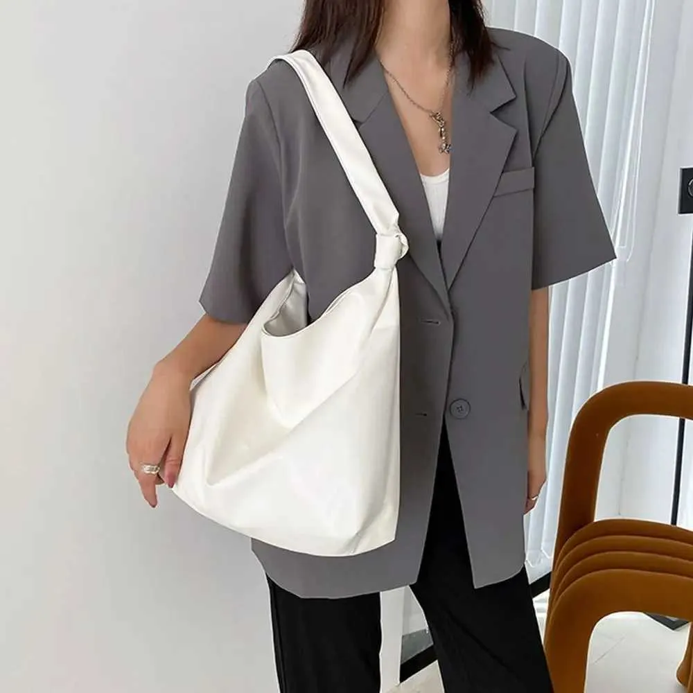 Women Large Capacity Shoulder Bags Female s PU Leather Handbag Simple Shopping Ba241031_voghion.com