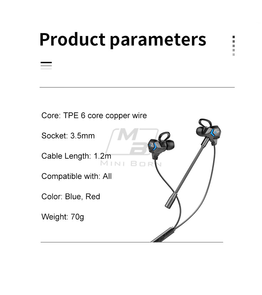 2024 Auricolari da gioco Cuffie intrauricolari Auricolari cablati Auricolari Cuffie stereo con cancellazione del rumore Cuffie da gioco per computer con doppio microfono per telefono cellulare_voghion.com