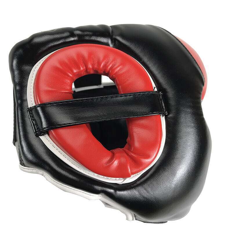 Casque de boxe en BN épais, offrant une protection complète pour le combat Sanda sans angle mort._voghion.com
