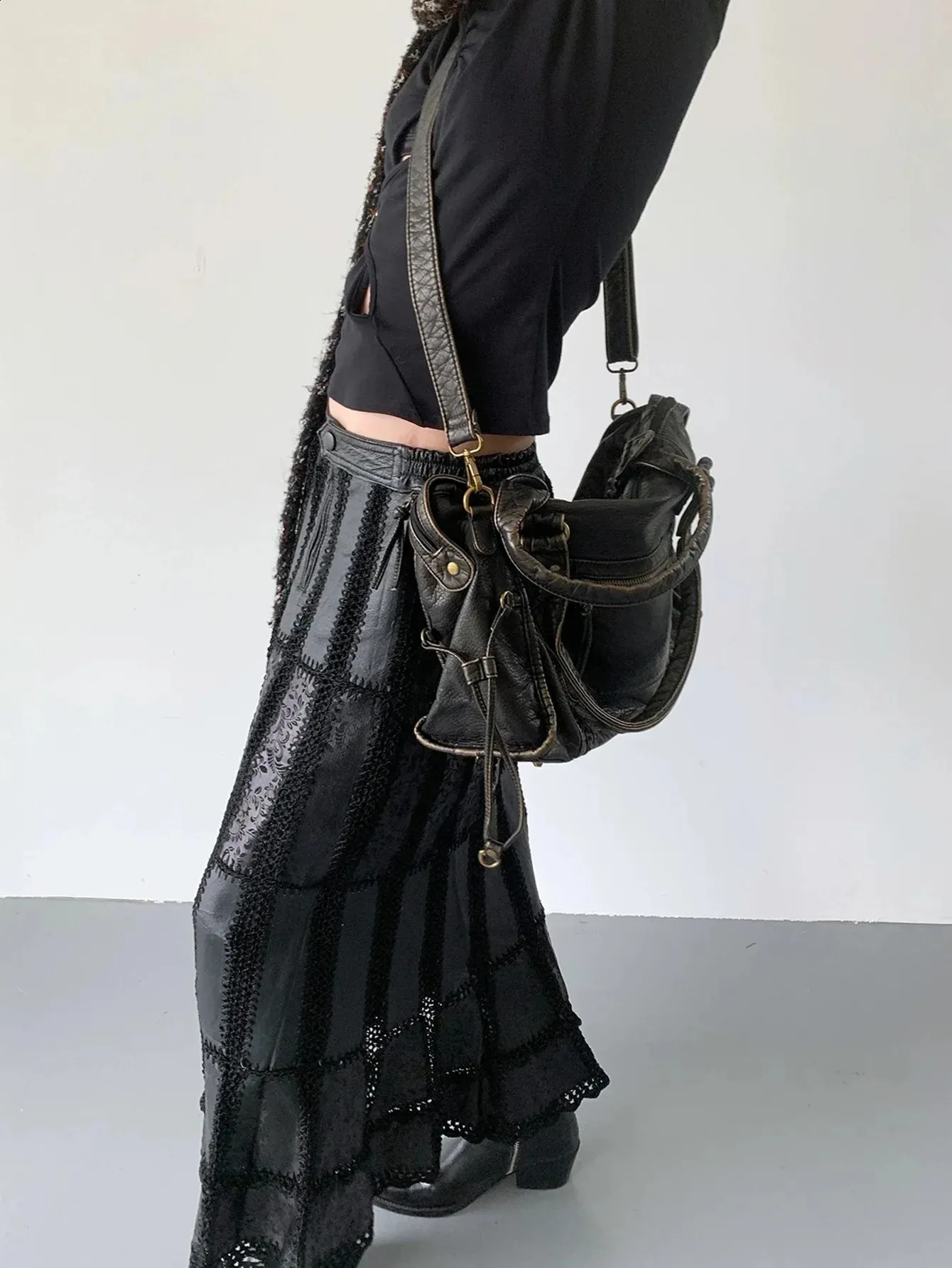 Fashion Punk Grunge Shoulder Bag Vintage Aesthetic Y2k Tote Bag_voghion.com