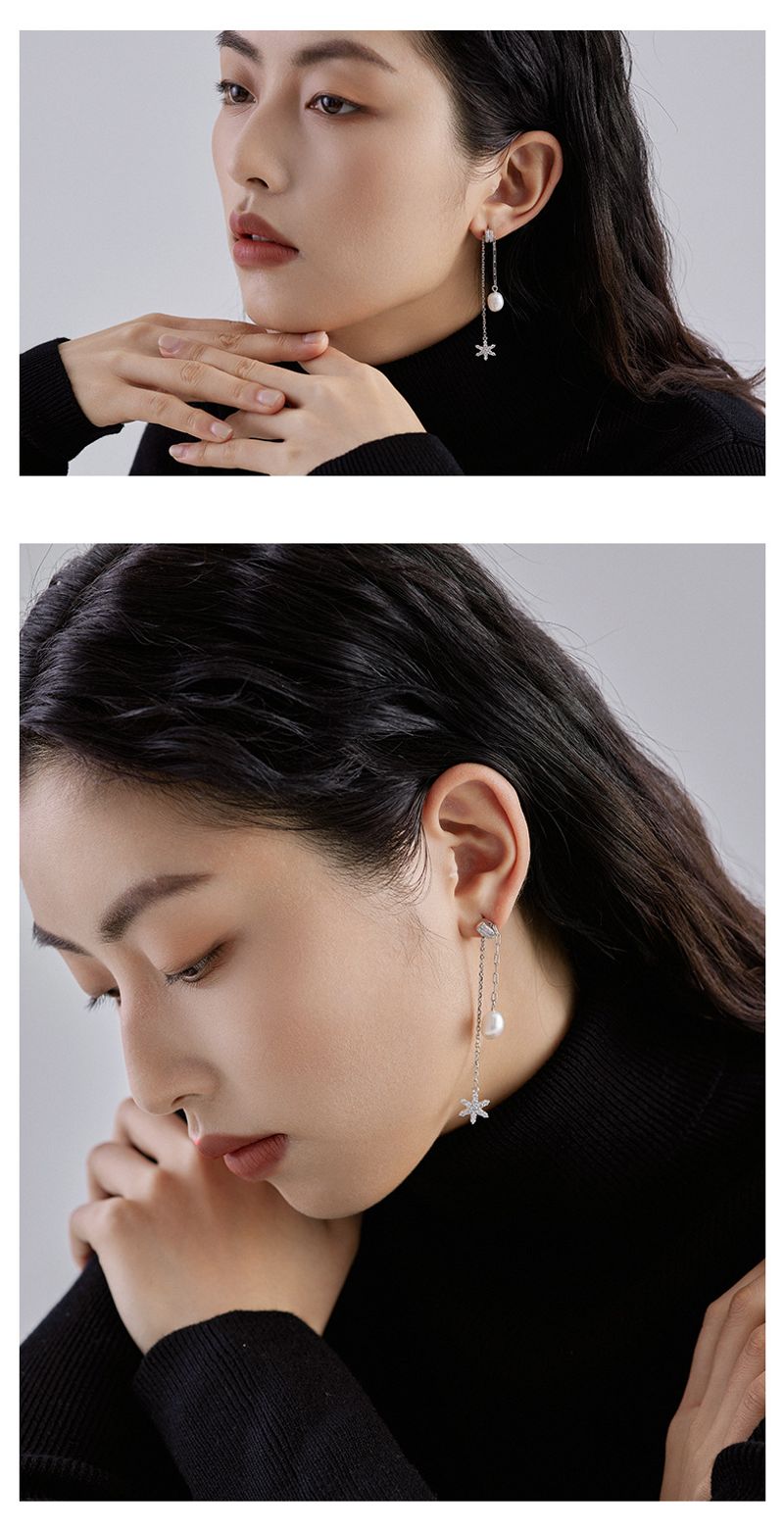 Sier sechszackigen Stern Zirkon Ohrringe Schmuck_voghion.com