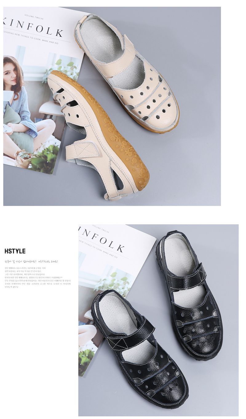 Lefu Summer New Sandals Hollow Hole Mom's Γυναικεία Μονά Παπούτσια_voghion.com