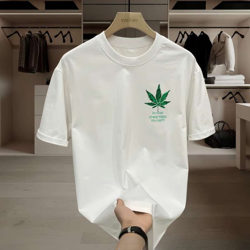 Herrenbekleidung Großhandel Sommer Gehobene Bedruckte Kurze Sommer 2025 Neues Modisches T-Shirt aus Reiner Baumwolle, Halbarm Herrenmode-Trend_voghion.com