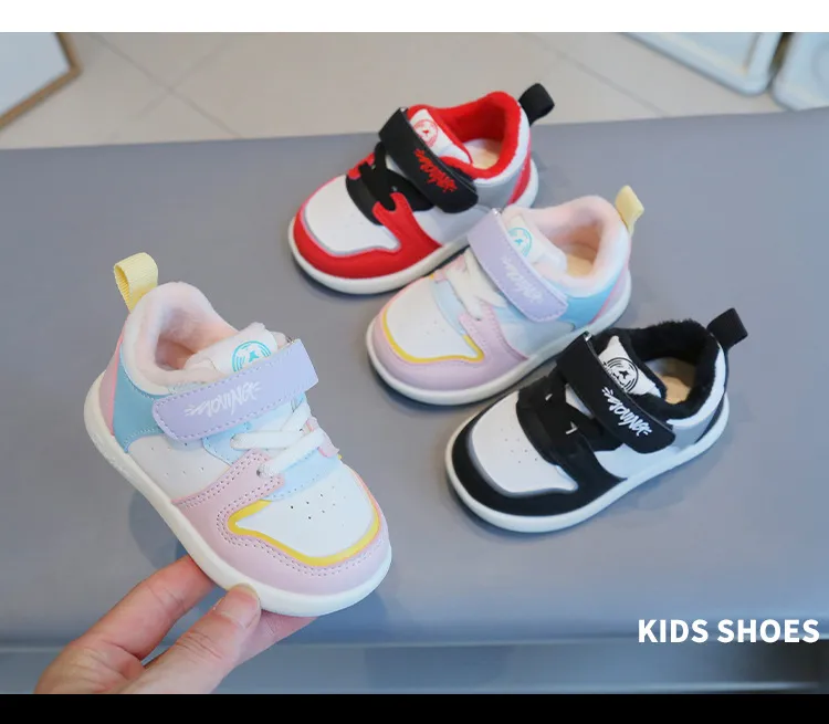 Småbarnssko Baby Barn Vinter Bomull Uformelle Sneakers Tykke Varme Sklisikre Første Steg Fottøy Treningssko For Gutter Jenter_voghion.com