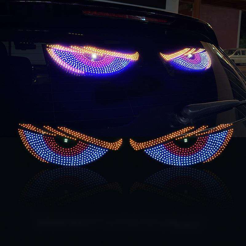 Nová samolepka na auto značky LED ďábel Dynamic Eye DIY Vodotěsná obrazovka displeje Truck Dekorativní světlo_voghion.com