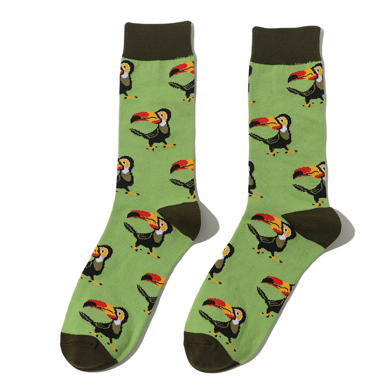 2025d Cartoon Baumwolle Herren Mitte der Wade Tier Persönlichkeit Obst Lange Bunte Ins Socken_voghion.com