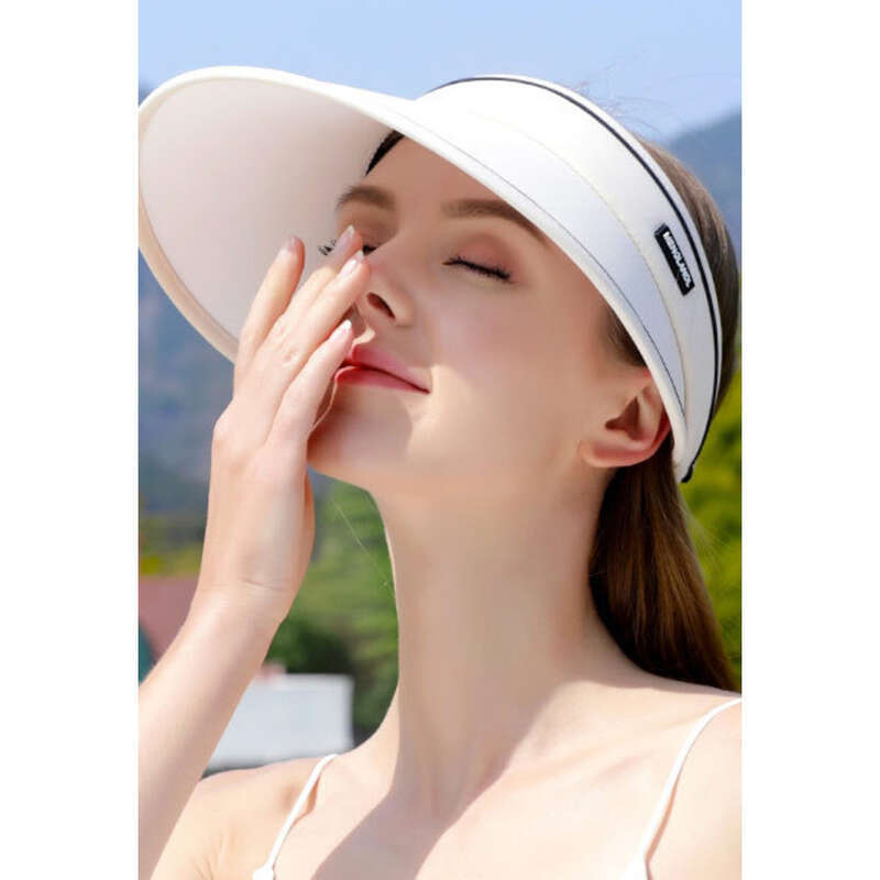 Mască de față pentru femei, cu bor larg, depozitabilă, cu partea superioară goală, pălărie cu protecție UV, pălărie de soare pentru ciclism_voghion.com