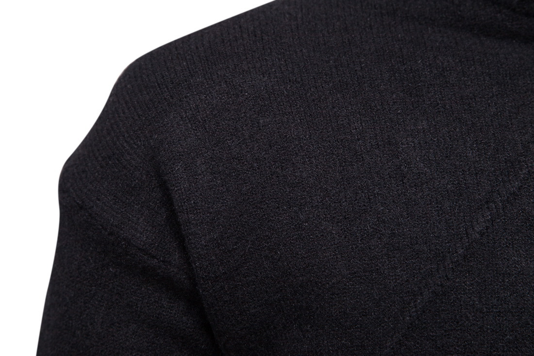 Hierscht a Wanter Nei Einfarweg Strickwueren Moud Laangärm Héichhalspullover Hären Ënnerlag_voghion.com