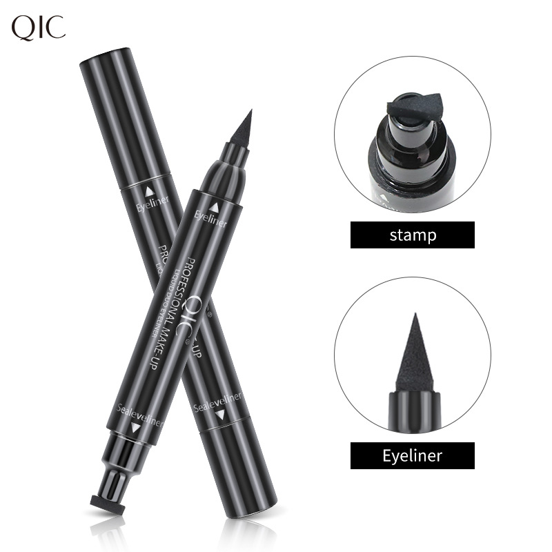QIC makeup double head triangle wing seal eyeliner pen non smudging waterproof sweatproof Vietnam_voghion.com