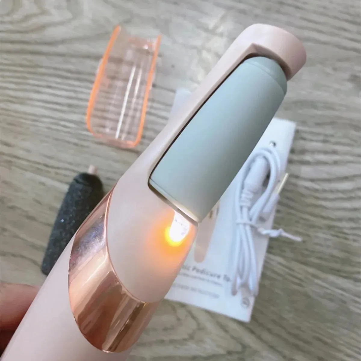Pink Electric Foot Grinder - Hard Skin Removal, Rechargeable_voghion.com