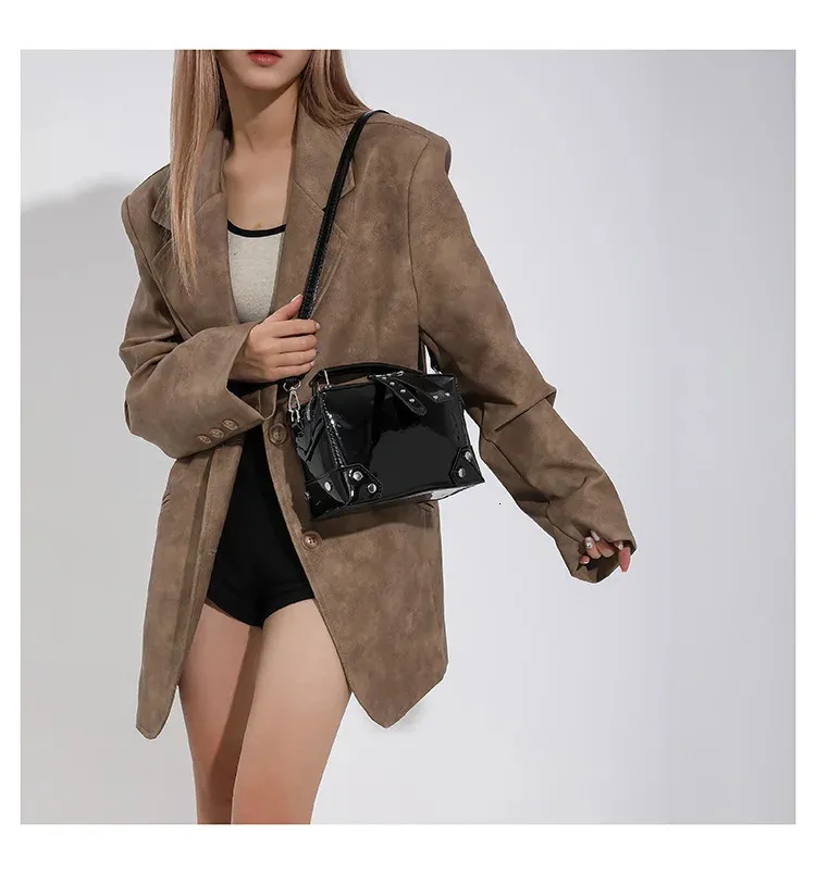 Borsa a tracolla da donna elegante borsa a spalla quadrata oro_voghion.com