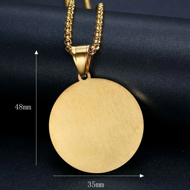 Collana con ciondolo a forma di mani in preghiera retrò hip hop in acciaio inossidabile 316L placcato oro, gioielli religiosi_voghion.com