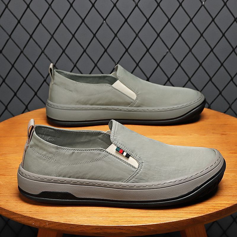 Pantofi sport pentru bărbați, vara 2024, stil nou, cu un singur pas, leneși, casual, din pânză, respirabili, ușori și versatili, din pânză Old Beijing_voghion.com