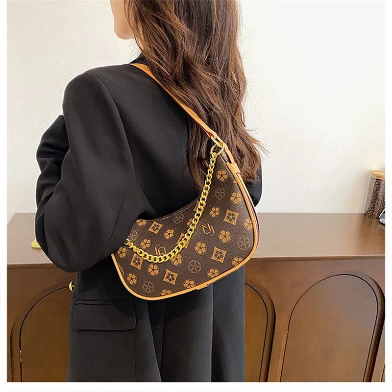Designer Women's Armpit Bag High-end Texture Printed Shoulder Bag_voghion.com