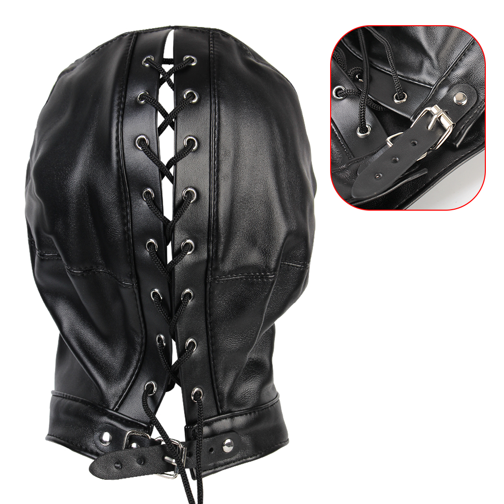 Erotic Hooded Mask For Couples Fetish Leather Headgear Accessory_voghion.com