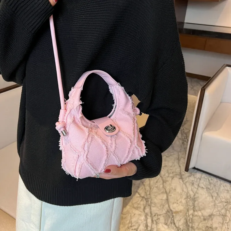 Hobo měkká džínová taška přes rameno malá crossbody taška pro ženy značkové módní kabelky totes_voghion.com