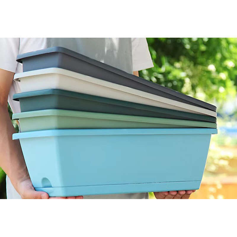 Ghiveci de flori dreptunghiular cu bandă de plastic pentru legume olandeze, ghiveci de plantat_voghion.com