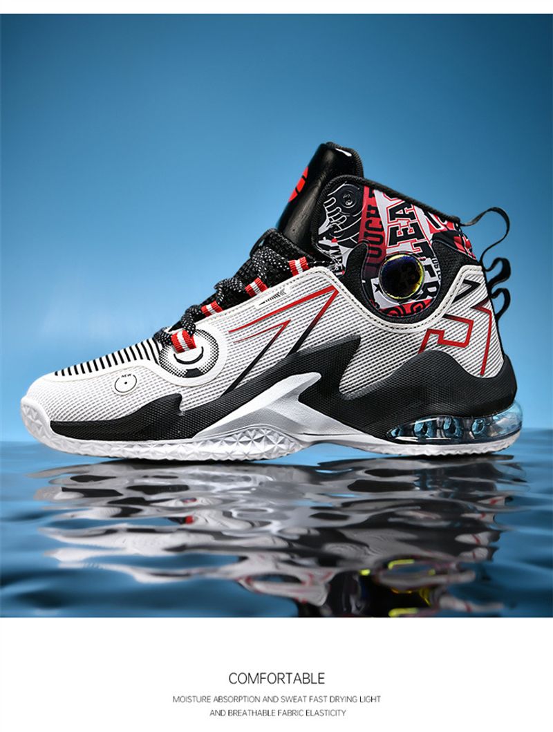 Air cushion high top basketball shoes men's mesh breathable professional training game sneakers trend_voghion.com