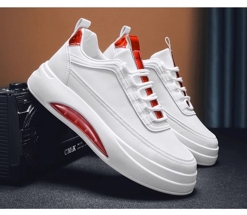 2024 New Summer Versatile Sports Board Men's Casual Leather Elevated Little White Trendy Shoes_voghion.com