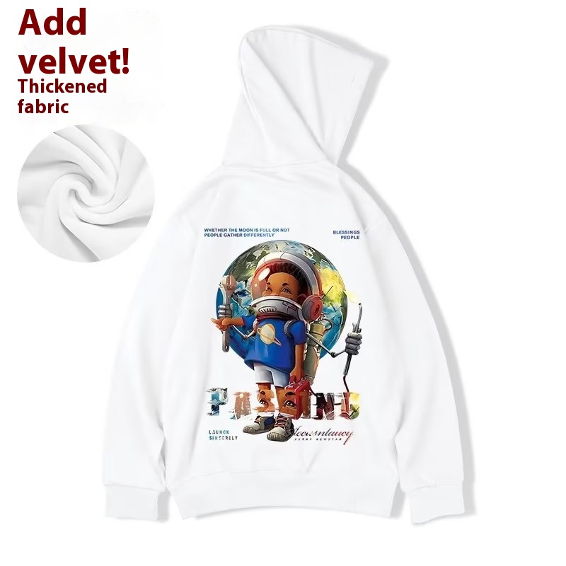 Felpa oversize uomo hip-hop streetwear nero pullover di tendenza_voghion.com