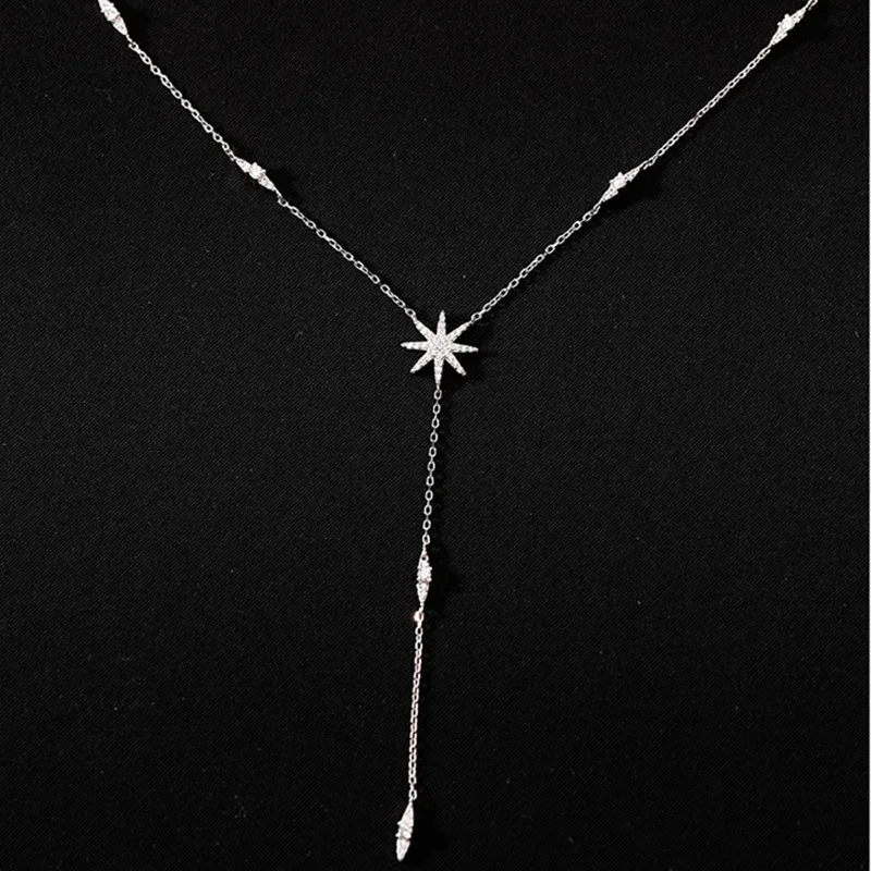 Collana con pendente a stella in argento sterling elegante_voghion.com