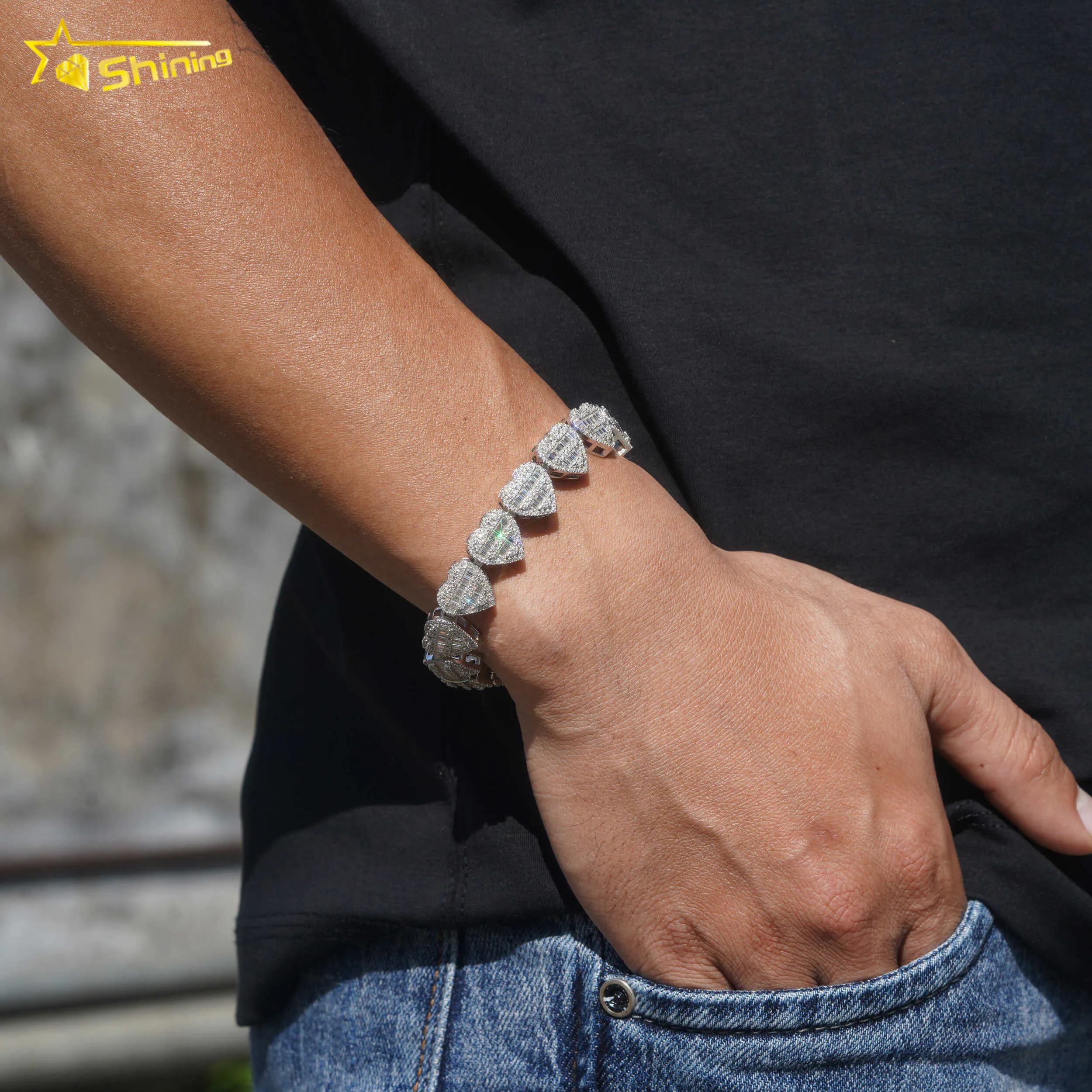 Vendita diretta in fabbrica di gioielli in argento sterling con catena a maglie cubane VVS Moissanite Hip Hop Cha_voghion.com