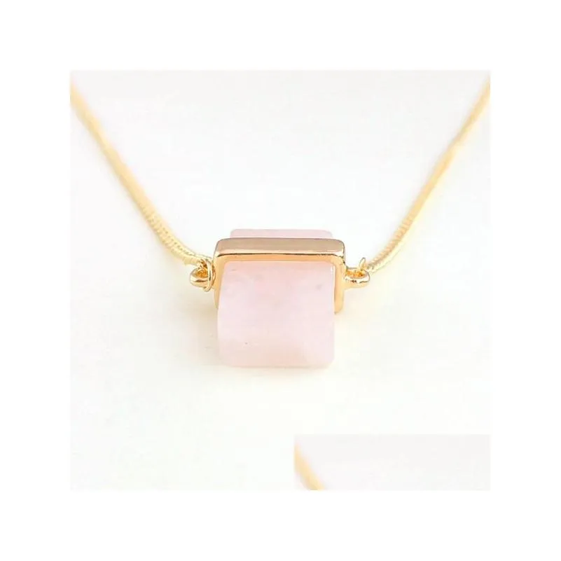 Pingente Pedra Natural Colares Para Mulheres Meninas Rec Cristal Quartzo Pingentes Colar Pedra Preciosa Jóias Presente Entrega Direta_voghion.com