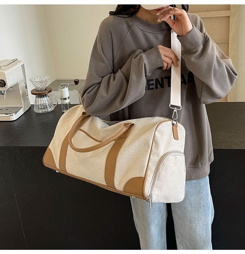 Neutrale Handreisetasche, große Outdoor-Reisetasche, Sport- und Fiesstasche Damen, Retro-Gepäcktasche aus Canvas für_voghion.com