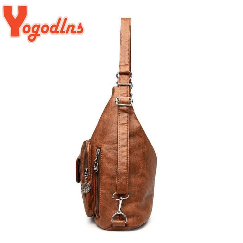 Yogodlns Retro skórzana damska torebka na ramię z wieloma kieszeniami, modna, duża pojemność, nowa torba listonoszka_voghion.com