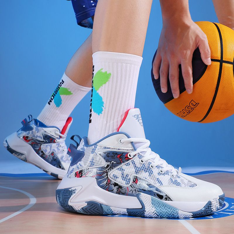 Leichte, atmungsaktive, bequeme Basketballschuhe für Sportstudenten mit Dämpfung und Rückprall_voghion.com