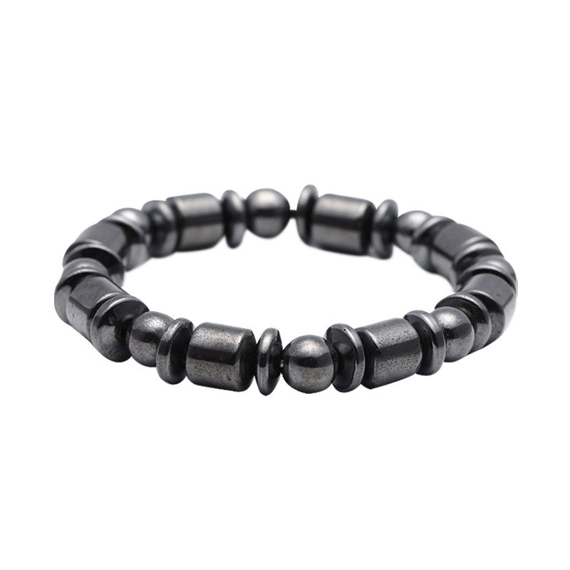 gallstone Magnetic Magnet Simple Beaded Elastic Bracelet Black Beads Magnetic Therapy Hand Jewelry_voghion.com