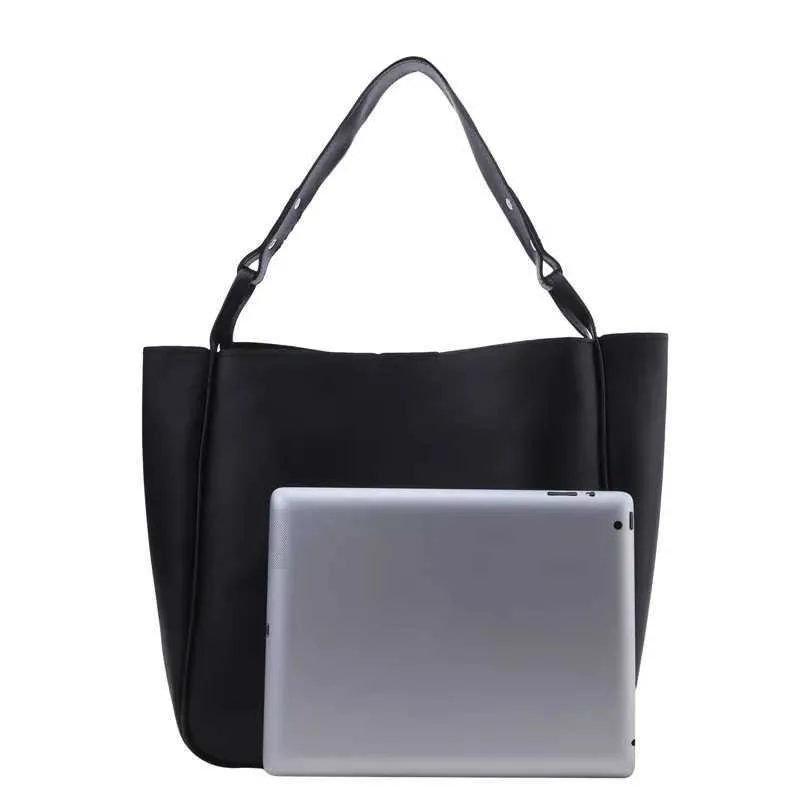 Elegant Bucket Bag For Women Solid Colour Shoulder Handbag Large_voghion.com