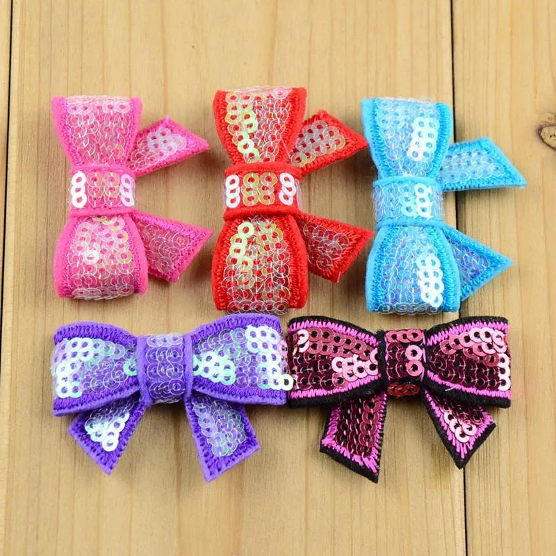 100 db/csomag Új 4 cm-es mini csillámos flitteres masni barkács szalag varráshoz, kézműves hajdíszekhez kislányoknak, klipsz nélkül, 37 színben_voghion.com