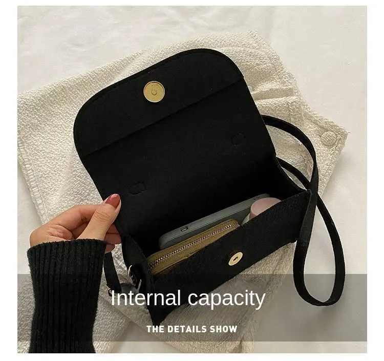 Borsa a tracolla donna elegante stile coreano texture feltro_voghion.com
