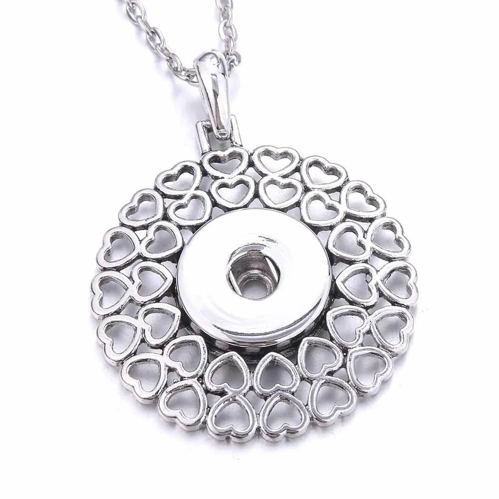 Collane con ciondolo Bottone a pressione Gioielli Vintage Alta qualità Metallo 18mm Collana per donne Ragazze Gioielli fai da teCiondolo Sidn22_voghion.com