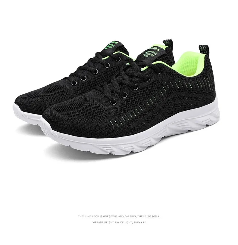 Zapatillas de deporte de punto con cordones para hombre y mujer, informales, atléticas, para correr, caminar, gimnasio, deportes al aire libre, transpirables_voghion.com