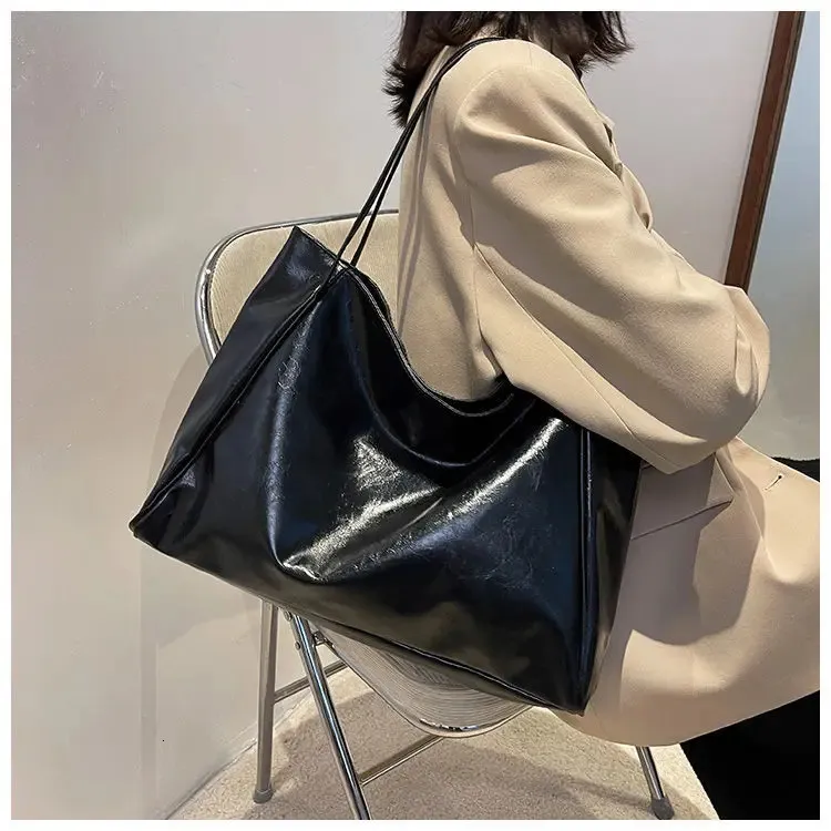 Geantă de umăr din piele pentru femei, model vintage roșu, sport, casual, la modă, capacitate mare, Shopper, Haruku, simplă, geantă de mână_voghion.com