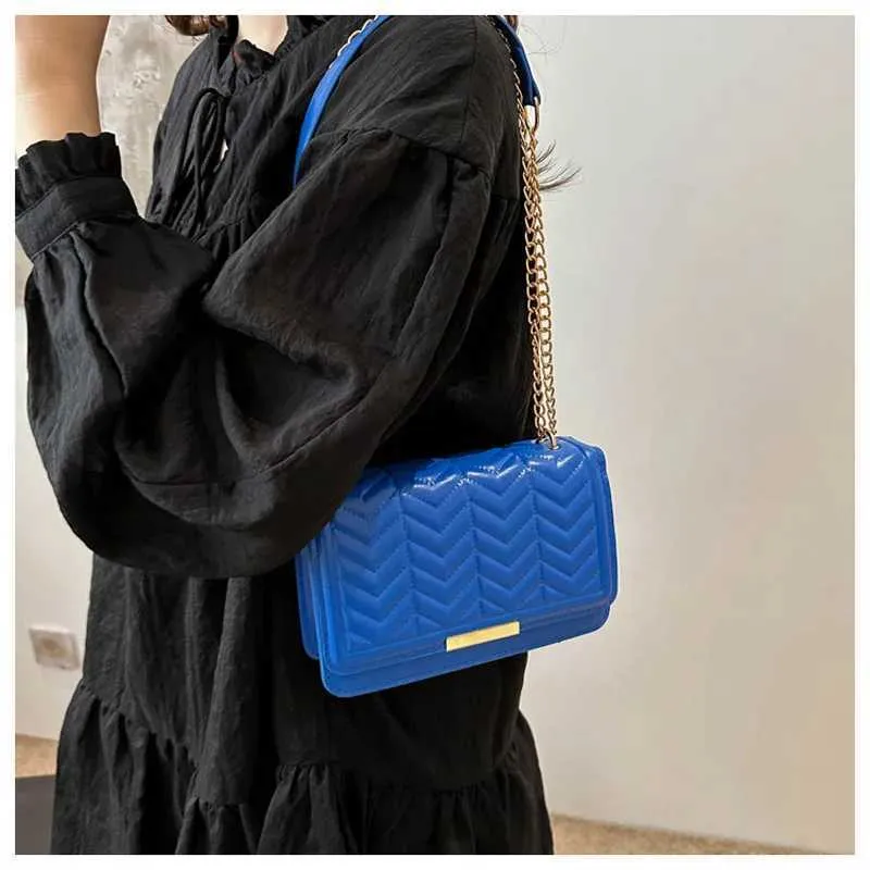 Borsa a tracolla a catena da donna a righe alla moda, borsa a tracolla per uso quotidiano, borse e borsette da donna C241108_voghion.com