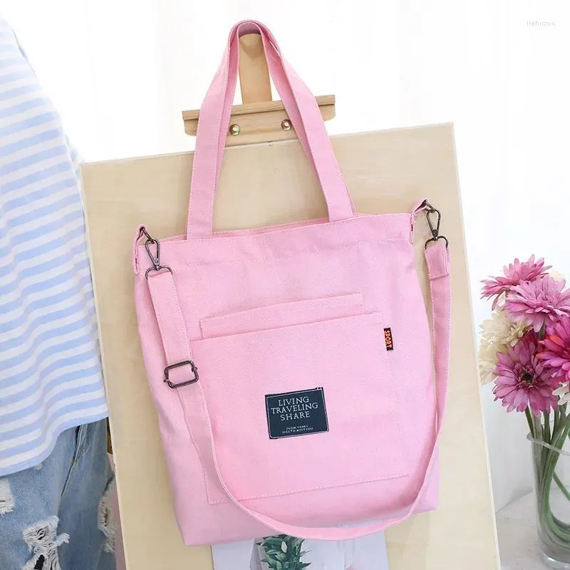 Kordelzug Frauen Handtaschen Große Kapazität Canvas Tasche Vintage Reißverschluss Klappe Schulter Messenger Umhängetaschen Beutel Bolsos_voghion.com