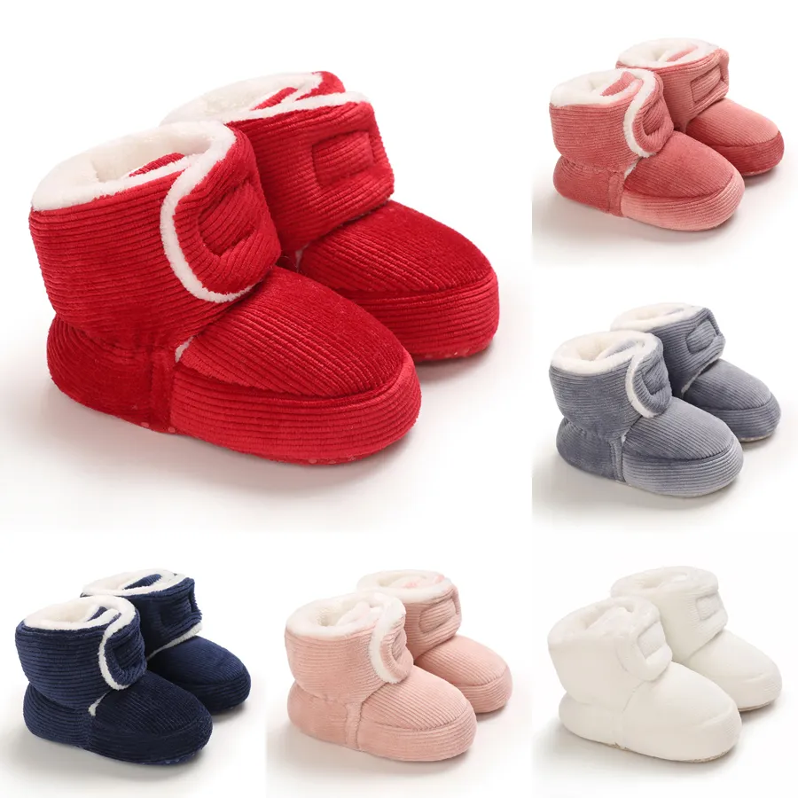 2024 Outono Bebê Menina Meninos Inverno Quente Kidsnest Cor Sólida Moda Criança Primeiros Caminhantes Crianças Botas Sapatos 0-18M_voghion.com