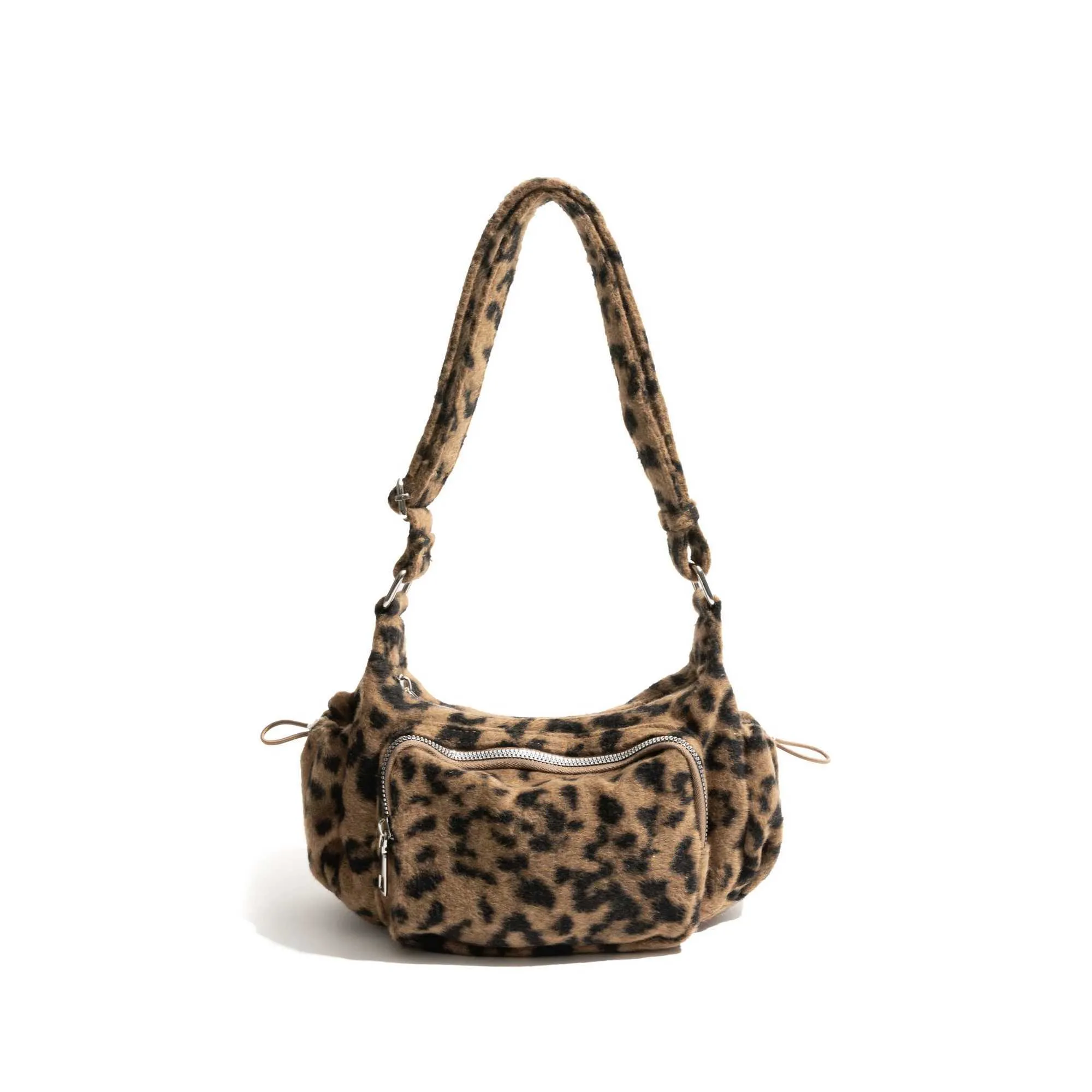 MABULA Vintage Fluffy Multi-poches Sac à main léopard pour femmes Motif animal Zèbre-rayure Élégant Sac de téléphone pour dames_voghion.com