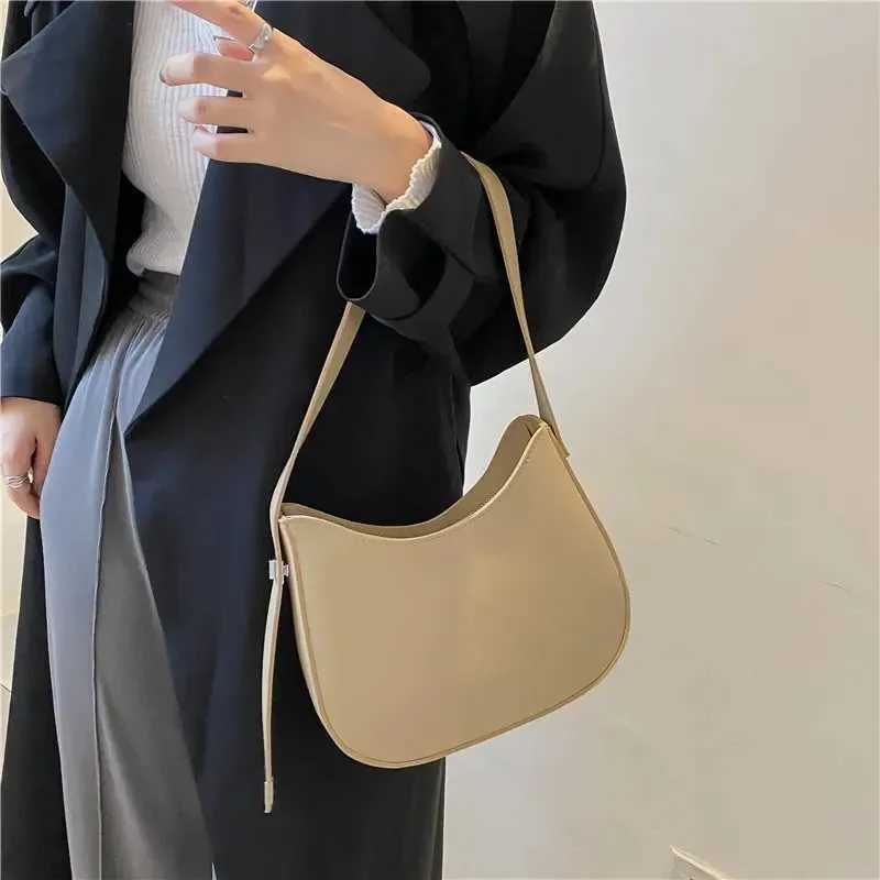 Lässige Damen Umhängetasche Aus Kunstleder In Halbmondform_voghion.com