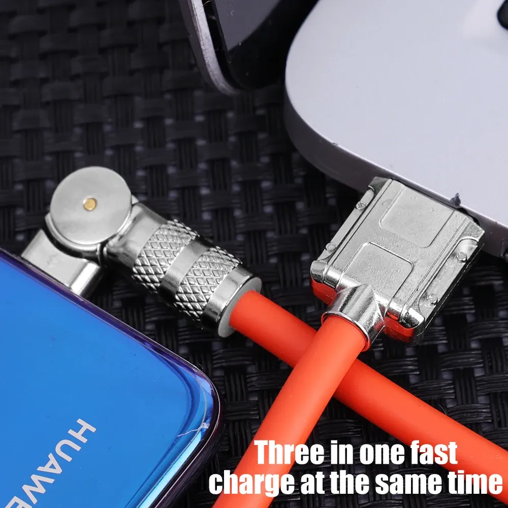 Typ C-Mobiltelefonkabel 6A 120W Superschnellladegerät Micro-USB-Datenkabel 180 Grad drehbar mit leichtem Bruchschutz_voghion.com