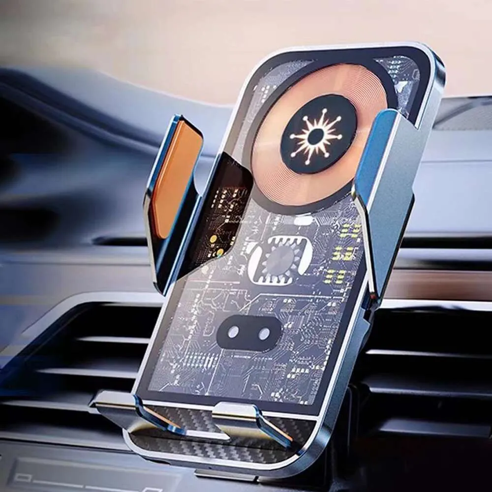 Supporto per caricabatterie wireless per auto da 15 W, a infrarossi, con morsetto automatico, per ricarica rapida, supporto per bocchetta dell'aria, supporto per telefono_voghion.com