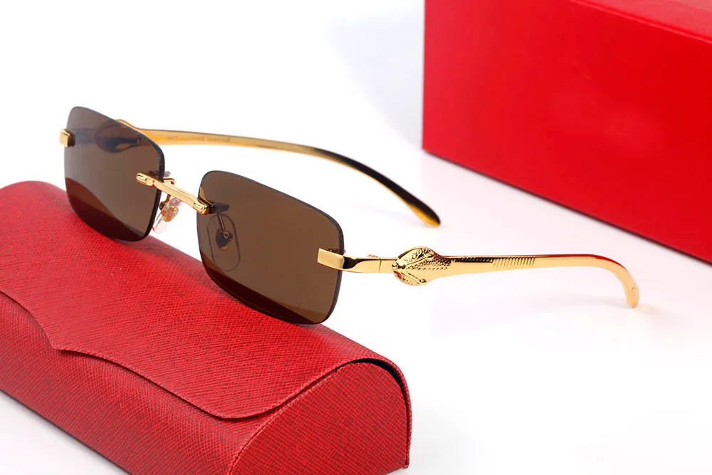 Sunglasses frameless big head leopard print metal men's and women's casual designer prescription fashion glasses with_voghion.com
