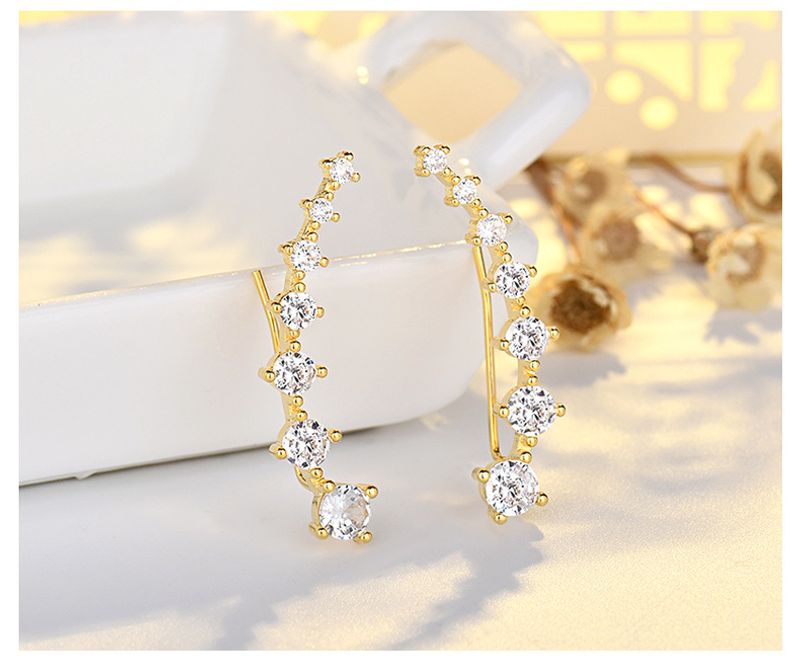 Stile freddo multi zircone per orecchini da donna in argento sterling dal design versatile e dal temperamento semplice_voghion.com
