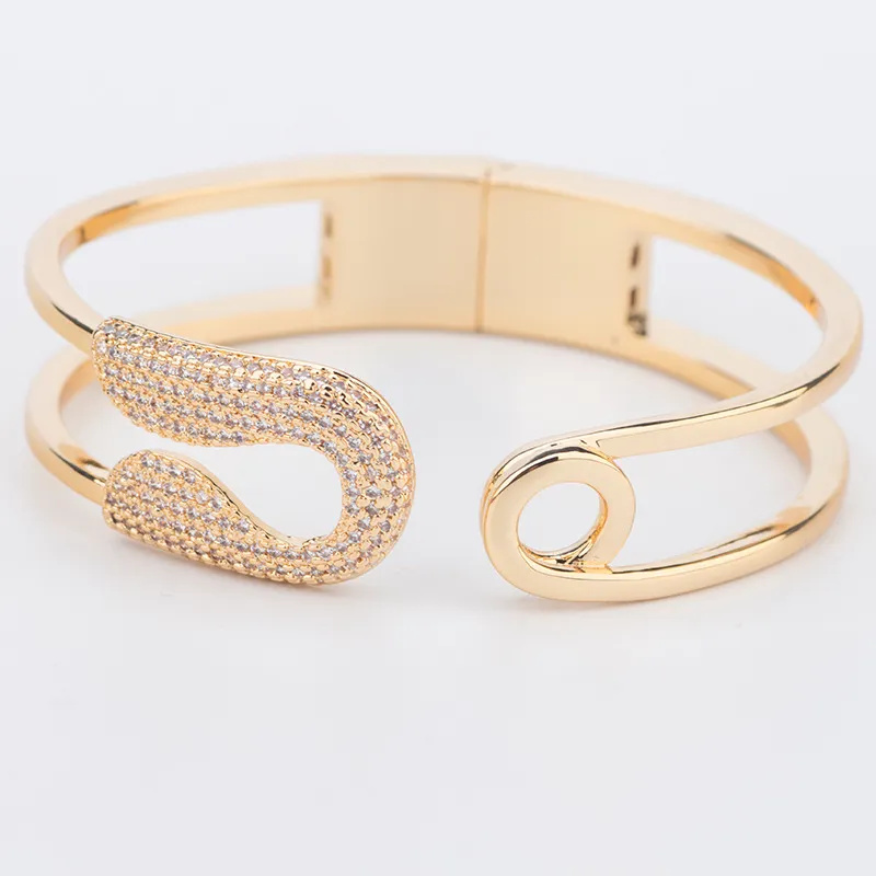 Zirkonia Sicherheitsnadel Armreif Für Damen Und Herren_voghion.com